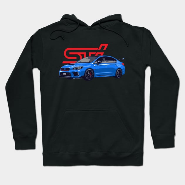 WRX STi Rally Blue Hoodie by cowtown_cowboy